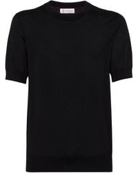 Brunello Cucinelli - Cotton-silk Knitted T-shirt - Lyst