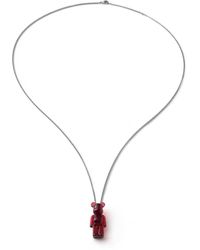 Baccarat X Medicom Sterling Silver And Crystal Toy Be@rbrick Pendant Necklace - Multicolour