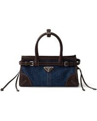 Prada - Small Denim Bonnie Shoulder Bag - Lyst