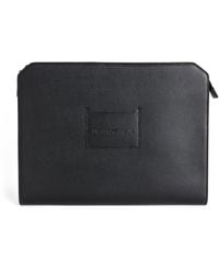 Emporio Armani - Leather Logo Portfolio Pouch - Lyst