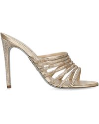 Rene Caovilla - Satin Strappy Heeled Mules 105 - Lyst