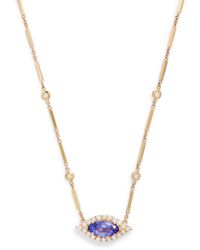 Jacquie Aiche - Diamond And Tanzanite Evil Eye Necklace - Lyst