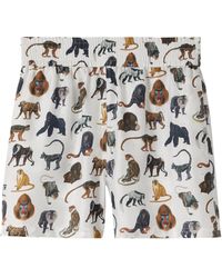 Burberry Silk Monkey-print Shorts - White