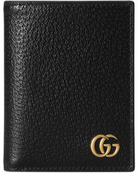 Gucci - Leather Gg Marmont Foldover Wallet - Lyst