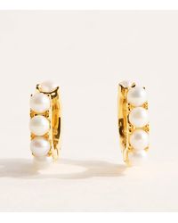 Rosa De La Cruz - And Pearl Mini Hoop Earrings - Lyst