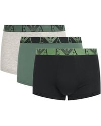 Emporio Armani - Stretch-Cotton Eagle Monogram Trunks - Lyst