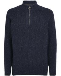 Barbour - Wool-Blend Essentials Fleck Quarter-Zip Sweater - Lyst