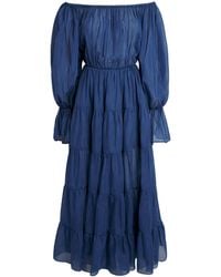 Moré Noir - Cotton-Silk Beatrice Tiered Maxi Dress - Lyst