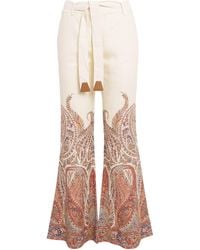 Zimmermann - Ramie Paisley Rhiannon Trousers - Lyst