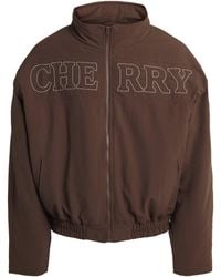 CHERRY LA - Embroidered Pit Crew Puffer Jacket - Lyst