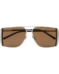 Saint Laurent - Metal Sl 750 Aviator Sunglasses - Lyst