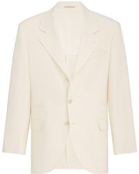 Brunello Cucinelli - Virgin Wool-Cotton Single-Breasted Blazer - Lyst