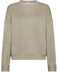 Brunello Cucinelli - Cotton-silk Interlock Sweatshirt - Lyst