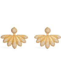 Nada Ghazal - Yellow Gold And Diamond Doors Of Opportunity Large Lotus Earrings - Lyst