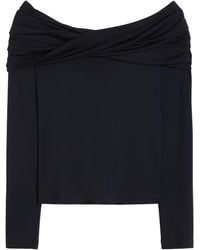 Max Mara - Virgin Wool Draped Blouse - Lyst