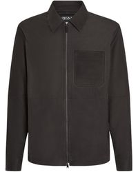 Zegna - Leather Nubuck Overshirt - Lyst
