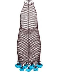 Alaïa - Net Floral Crochet Halterneck Mini Dress - Lyst