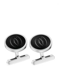 Cartier - Sterling And Onyx Double C De Cufflinks - Lyst