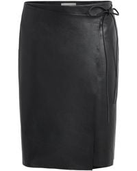 St. Agni - Leather Everyday Wrap Midi Skirt - Lyst