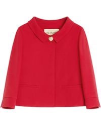 Valentino - Wool-Silk Embellished Jacket - Lyst