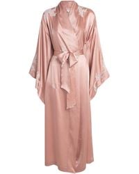 Torlowei - Silk Lace-Trim Robe - Lyst