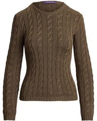 Ralph Lauren - Silk-Blend Cable-Knit Sweater - Lyst