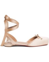 Christian Louboutin - Cassia Lace-Up Satin Ballet Flats - Lyst