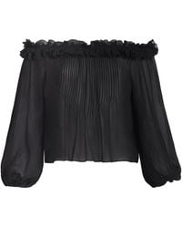 PAIGE - Silk Off-The-Shoulder Casey Blouse - Lyst