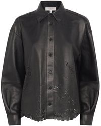 Lafayette 148 New York - Lambskin Laser-Cut Shirt - Lyst