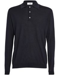 Lardini - Wool-silk Blend Long-sleeve Polo Shirt - Lyst