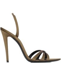 Saint Laurent - Satin Kate Sandals 110 - Lyst