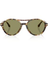 Giorgio Armani - Tortoiseshell Round Sunglasses - Lyst