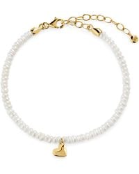 Monica Vinader - Vermeil And Freshwater Pearl Heart Bracelet - Lyst