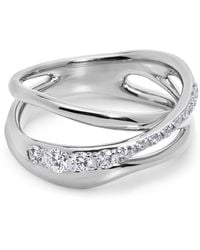 Monica Vinader - Sterling And Diamond Nura Ring - Lyst