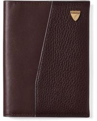 Aspinal of London - Grained Leather Plain Passport Cover - Lyst