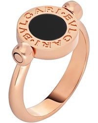BVLGARI - Mother-Of-Pearl And Onyx Flip Ring - Lyst