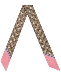 Gucci - Silk Gg Necktie With Bee Motif - Lyst