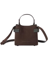 Brunello Cucinelli - Small Suede Essence Top-Handle Bag - Lyst
