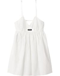 Miu Miu - Eyelet-Embroidered Mini Dress - Lyst