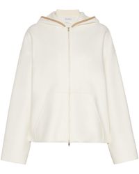 Max Mara - Virgin Wool-Blend Zip-Up Hoodie - Lyst