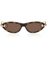 Bottega Veneta - Tortoiseshell Cat Eye Sunglasses - Lyst