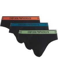 Emporio Armani - Stretch-Cotton Logo Briefs - Lyst
