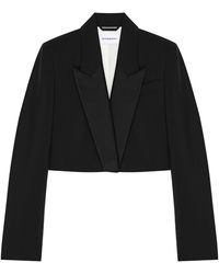 Givenchy - Wool-Mohair Cropped Blazer - Lyst