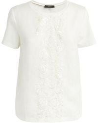 Weekend by Maxmara - Jersey-linen Embroidered Magno T-shirt - Lyst