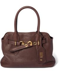 Miu Miu - Nappa Leather Aventure Top-Handle Bag - Lyst