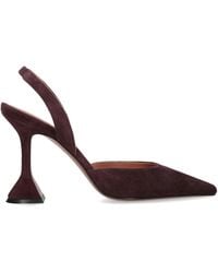 AMINA MUADDI - Suede Holli Slingback Pumps 95 - Lyst