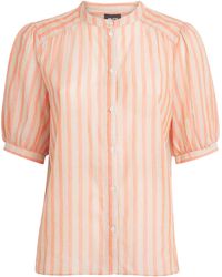 ME+EM - Cotton Tie Stripe Blouse - Lyst