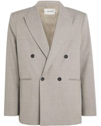 FRAME - Wool Double-Breasted Blazer - Lyst