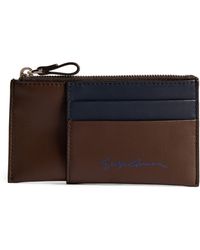 Giorgio Armani - Leather Two-tone Leather Card Holder - Lyst