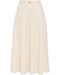 Agnona - Virgin Wool A-Line Midi Skirt - Lyst